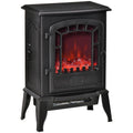 Electric floor fireplace, 2 heat settings, realistic flame effect, versatile