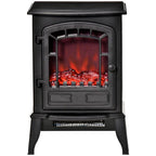 Electric floor fireplace, 2 heat settings, realistic flame effect, versatile — view 2