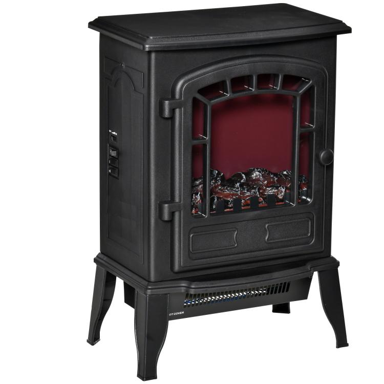 Electric floor fireplace, 2 heat settings, realistic flame effect, versatile — view 12