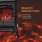 Electric floor fireplace, 2 heat settings, realistic flame effect, versatile — view 6