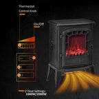 Electric floor fireplace, 2 heat settings, realistic flame effect, versatile — view 7