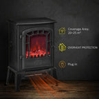 Electric floor fireplace, 2 heat settings, realistic flame effect, versatile — view 8