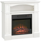 1800W Electric Fireplace with Adjustable LED Flame Effect, Remote Control, Timer, and Integrated Shelf – White — view 12