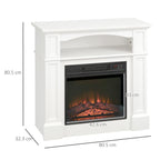 1800W Electric Fireplace with Adjustable LED Flame Effect, Remote Control, Timer, and Integrated Shelf – White — view 5