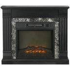 Freestanding Electric Fireplace with Timer, Adjustable Flame and Temperature, 80x21.6x67.8 cm, Black — view 12