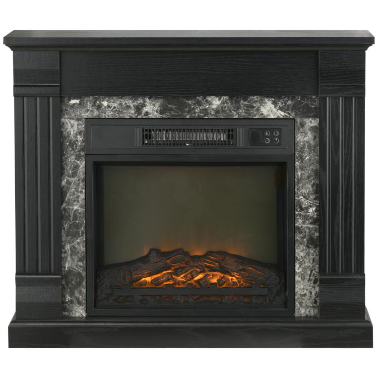 Freestanding Electric Fireplace with Timer, Adjustable Flame and Temperature, 80x21.6x67.8 cm, Black — view 12