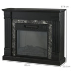 Freestanding Electric Fireplace with Timer, Adjustable Flame and Temperature, 80x21.6x67.8 cm, Black — view 5