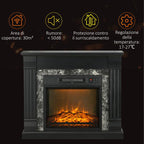Freestanding Electric Fireplace with Timer, Adjustable Flame and Temperature, 80x21.6x67.8 cm, Black — view 9