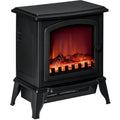 Portable Electric Fireplace Heater with Realistic Flame Effect, 1000 W/2000 W, Black