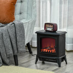 Portable Electric Fireplace Heater with Realistic Flame Effect, 1000 W/2000 W, Black — view 4