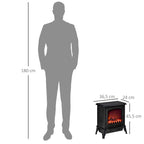 Portable Electric Fireplace Heater with Realistic Flame Effect, 1000 W/2000 W, Black — view 5