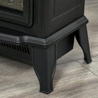 Portable Electric Fireplace Heater with Realistic Flame Effect, 1000 W/2000 W, Black — view 9