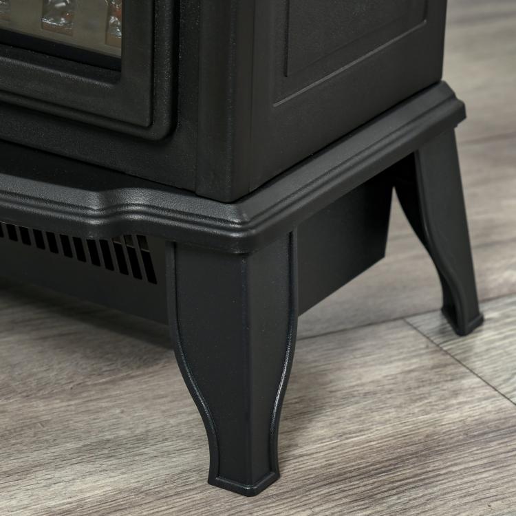 Portable Electric Fireplace Heater with Realistic Flame Effect, 1000 W/2000 W, Black — view 9