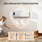 2000W Electric Wall Heater with 3 Modes, LED Display, Thermostat, Timer and Oscillation, White — view 11