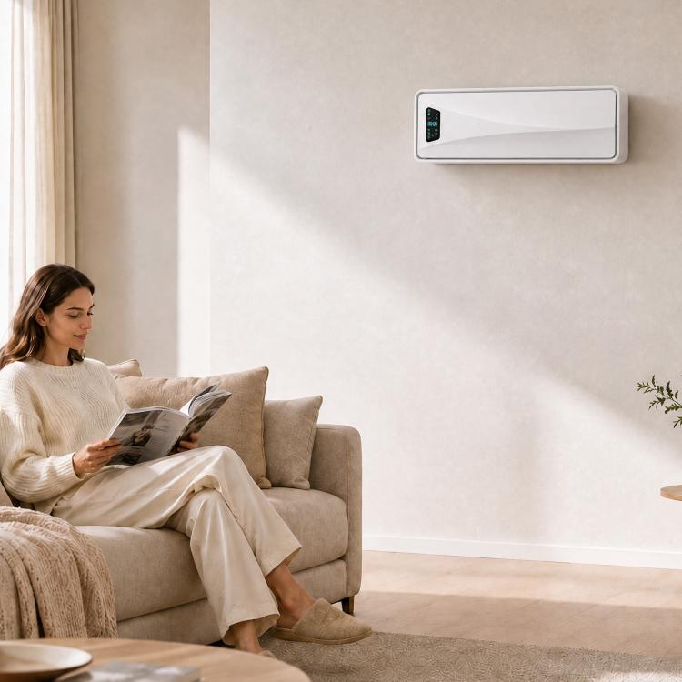 2000W Electric Wall Heater with 3 Modes, LED Display, Thermostat, Timer and Oscillation, White — view 3