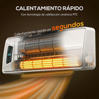 2000W Electric Wall Heater with 3 Modes, LED Display, Thermostat, Timer and Oscillation, White — view 6