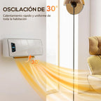 2000W Electric Wall Heater with 3 Modes, LED Display, Thermostat, Timer and Oscillation, White — view 8