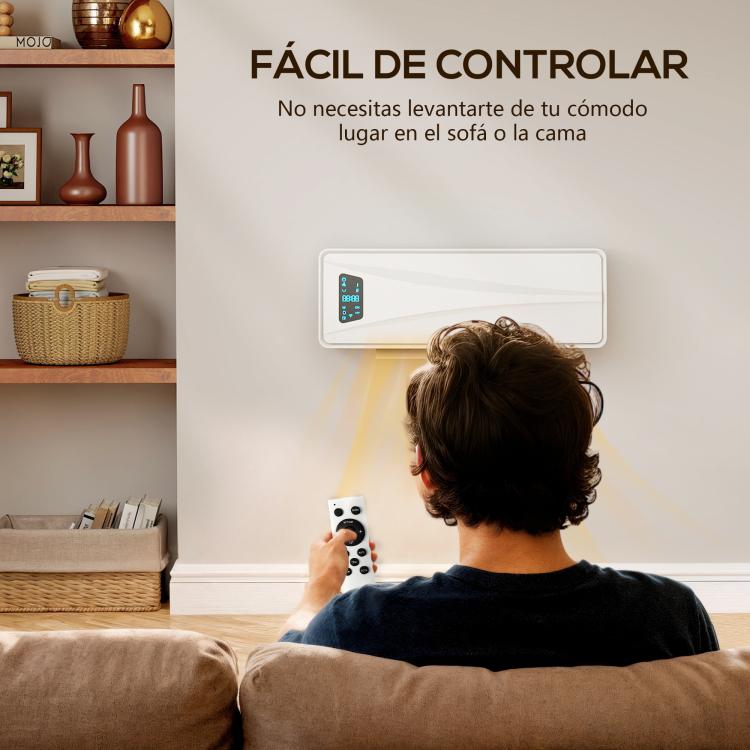 2000W Electric Wall Heater with 3 Modes, LED Display, Thermostat, Timer and Oscillation, White — view 10