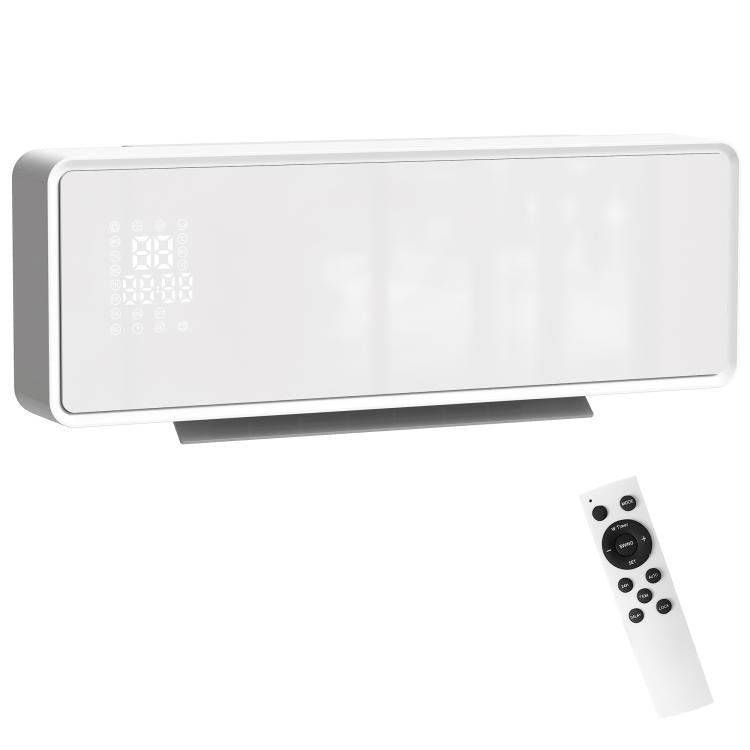 2000W Wall-Mounted Low-Energy Electric Heater with 3 Modes, LED Display, Thermostat, Timer, and Glass Panel — view 2
