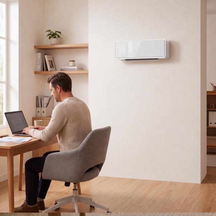 2000W Wall-Mounted Low-Energy Electric Heater with 3 Modes, LED Display, Thermostat, Timer, and Glass Panel — view 4