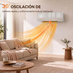 2000W Wall-Mounted Low-Energy Electric Heater with 3 Modes, LED Display, Thermostat, Timer, and Glass Panel — view 8