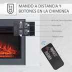 1800W-2000W Electric Fireplace with Remote Control, Adjustable Flame, Thermostat, and Weekly Timer – White (for 37 m2) — view 6