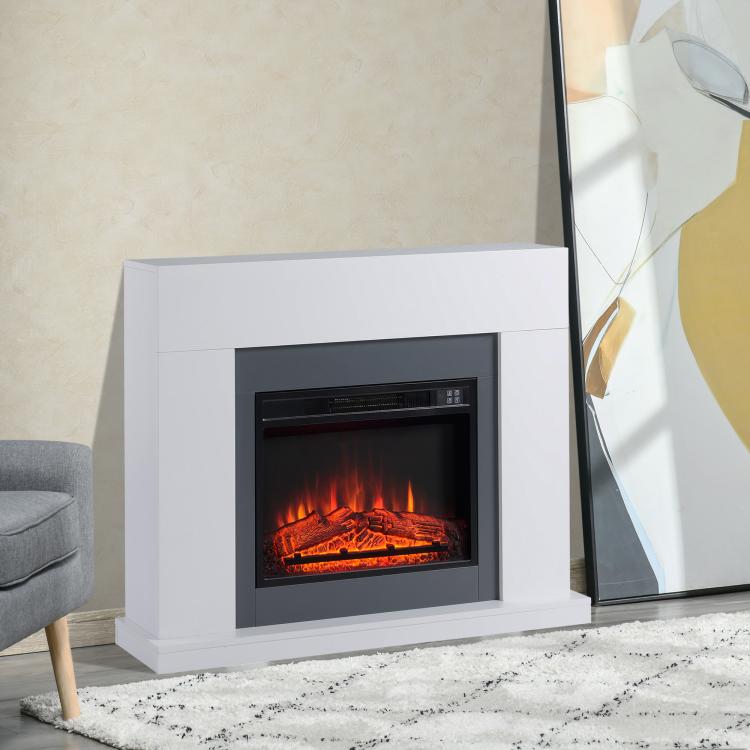 1800W-2000W Electric Fireplace with Remote Control, Adjustable Flame, Thermostat, and Weekly Timer – White (for 37 m2) — view 9