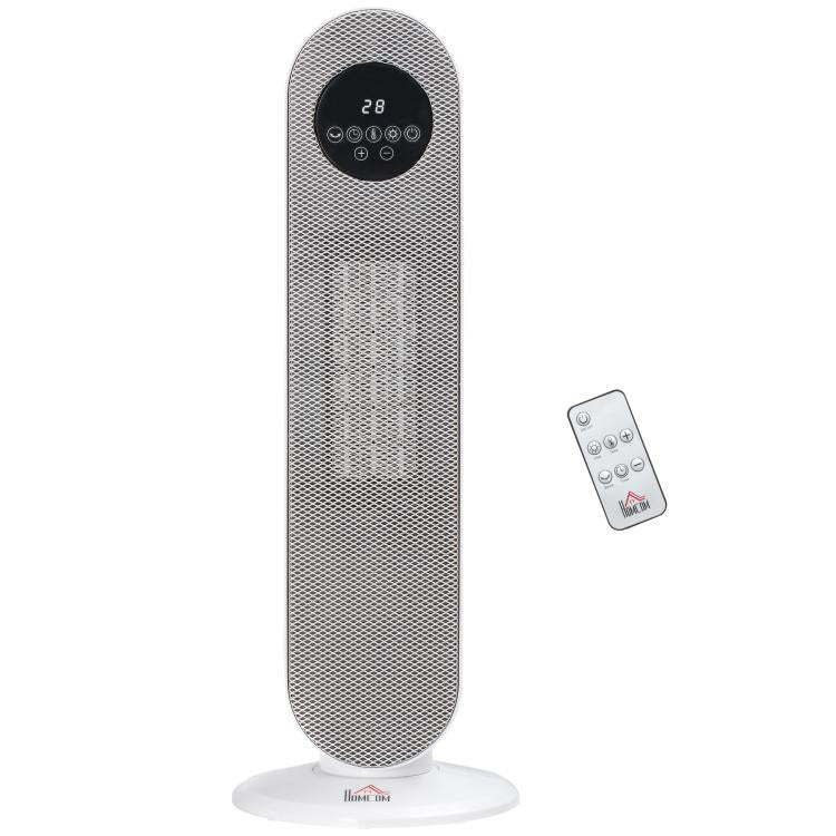 PTC Ceramic Electric Heater 1300/2000W with Remote Control 15–40 °C 45° Oscillation 12H Timer White — view 2