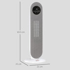 PTC Ceramic Electric Heater 1300/2000W with Remote Control 15–40 °C 45° Oscillation 12H Timer White — view 5
