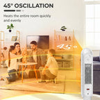 PTC Ceramic Electric Heater 1300/2000W with Remote Control 15–40 °C 45° Oscillation 12H Timer White — view 9