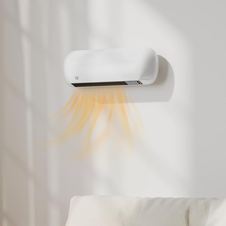 2000W Wall-Mounted Electric Heater with 3 Modes, LED Display, Thermostat, Timer, and Oscillation – White — view 4