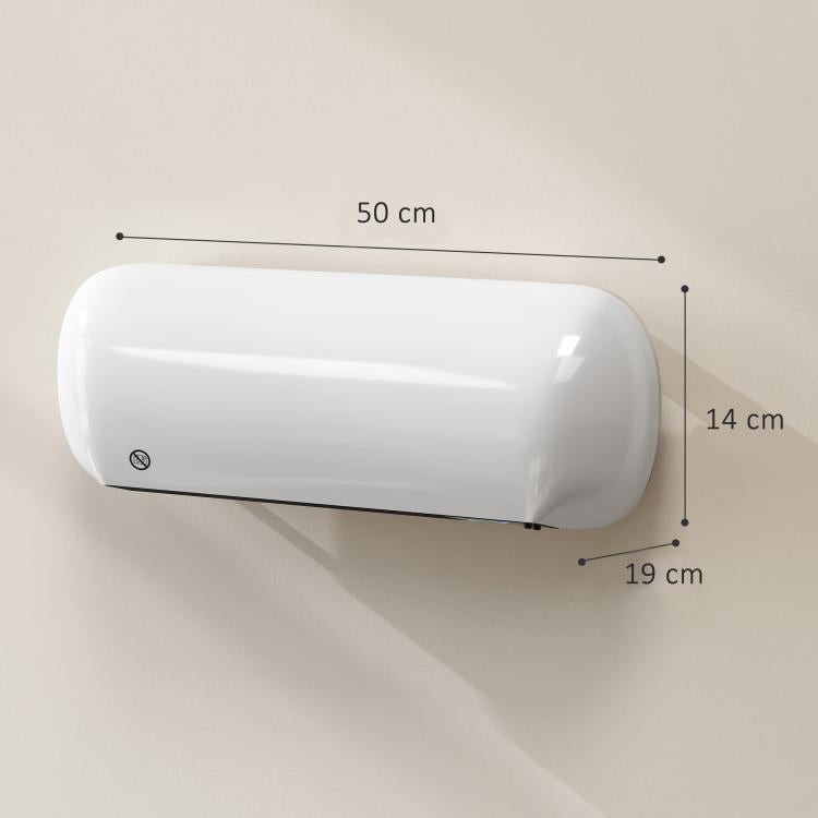 2000W Wall-Mounted Electric Heater with 3 Modes, LED Display, Thermostat, Timer, and Oscillation – White — view 5