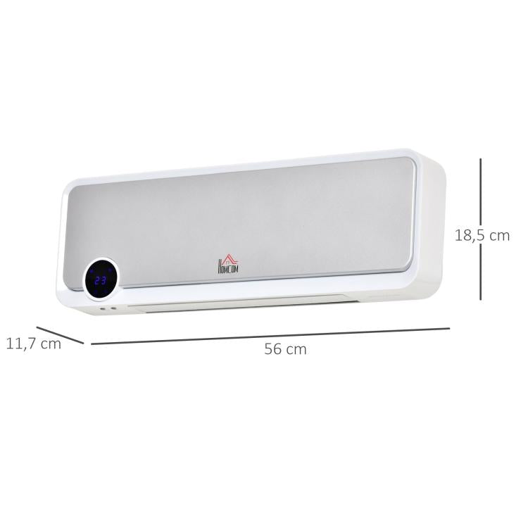2000W Wall-Mounted Fan Heater with Remote Control, 3 Operating Modes, LED Display, and 12-Hour Timer — view 5