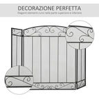 3-Panel Folding Fireplace Screen – Black Metal and Steel – 105 x 1.6 x 80.5 cm — view 7