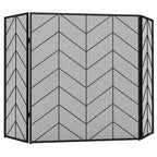 Fireplace spark guard, elegant spark catcher, foldable, coated, black, 135 x 85 cm — view 2