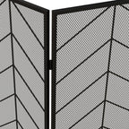Fireplace spark guard, elegant spark catcher, foldable, coated, black, 135 x 85 cm — view 11