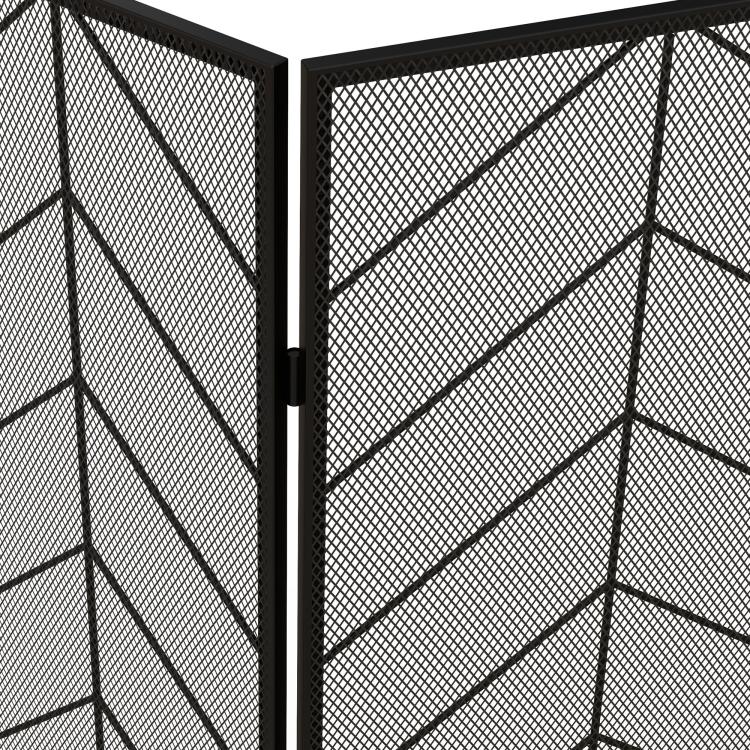 Fireplace spark guard, elegant spark catcher, foldable, coated, black, 135 x 85 cm — view 11