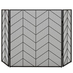 Fireplace spark guard, elegant spark catcher, foldable, coated, black, 135 x 85 cm — view 12