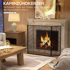 Fireplace spark guard, elegant spark catcher, foldable, coated, black, 135 x 85 cm — view 6