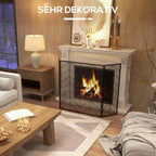 Fireplace spark guard, elegant spark catcher, foldable, coated, black, 135 x 85 cm — view 8