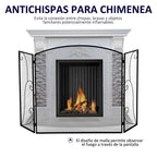 Hinged Folding Fireplace Screen 132.5 x 76.5 cm – Sturdy Steel Frame, Decorative Mesh, Black — view 6
