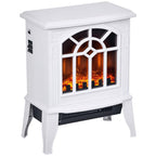 Decorative Fireplace 1000 W/2000 W with Adjustable Temperature and LED Flames for 15–20 m2 – 36.5 x 24 x 46 cm – White