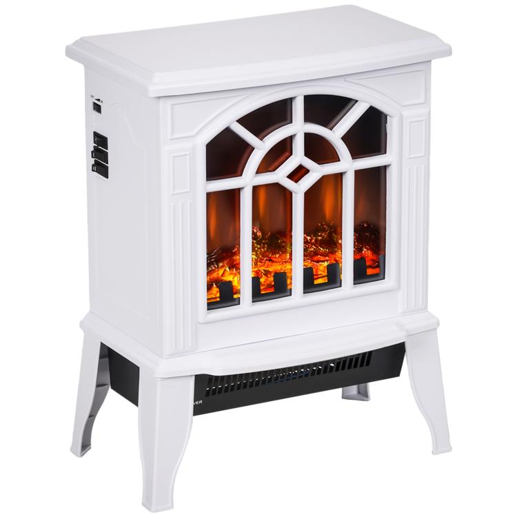 Decorative Fireplace 1000 W/2000 W with Adjustable Temperature and LED Flames for 15–20 m2 – 36.5 x 24 x 46 cm – White — view 12