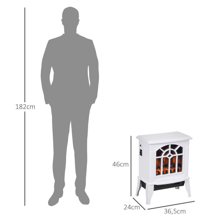 Decorative Fireplace 1000 W/2000 W with Adjustable Temperature and LED Flames for 15–20 m2 – 36.5 x 24 x 46 cm – White — view 5