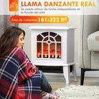 Decorative Fireplace 1000 W/2000 W with Adjustable Temperature and LED Flames for 15–20 m2 – 36.5 x 24 x 46 cm – White — view 6