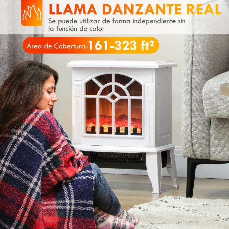 Decorative Fireplace 1000 W/2000 W with Adjustable Temperature and LED Flames for 15–20 m2 – 36.5 x 24 x 46 cm – White — view 6