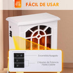 Decorative Fireplace 1000 W/2000 W with Adjustable Temperature and LED Flames for 15–20 m2 – 36.5 x 24 x 46 cm – White — view 7