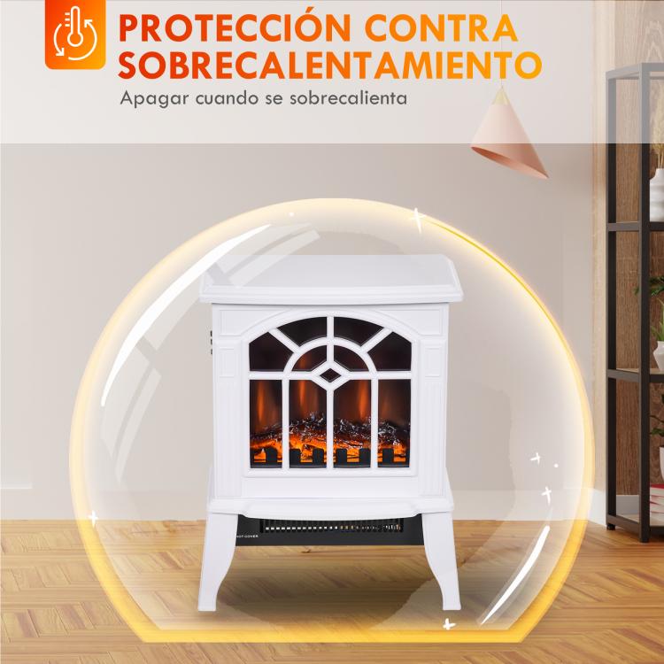 Decorative Fireplace 1000 W/2000 W with Adjustable Temperature and LED Flames for 15–20 m2 – 36.5 x 24 x 46 cm – White — view 8