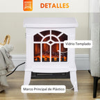 Decorative Fireplace 1000 W/2000 W with Adjustable Temperature and LED Flames for 15–20 m2 – 36.5 x 24 x 46 cm – White — view 9
