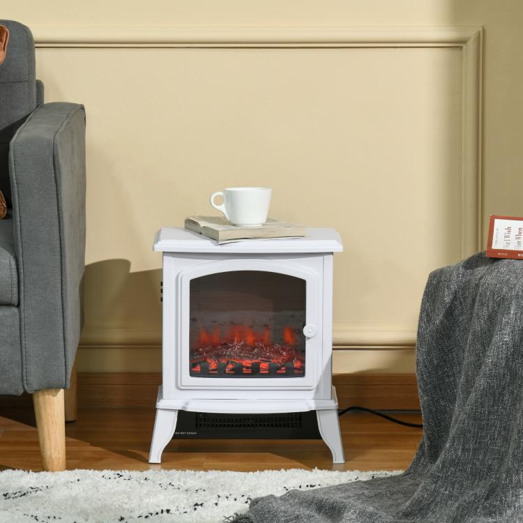 Decorative fireplace with adjustable thermostat and overheat protection for 20–25 m2 rooms, 36.5 x 24 x 45.5 cm, white. — view 3